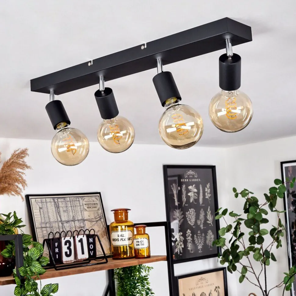 Plafonnier Tulla Noir, 4 Lumieres