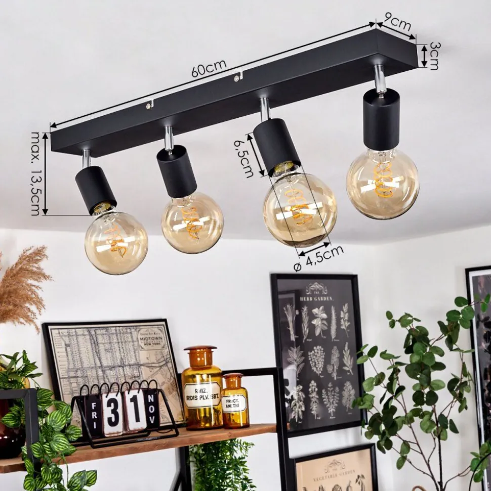 Plafonnier Tulla Noir, 4 Lumieres