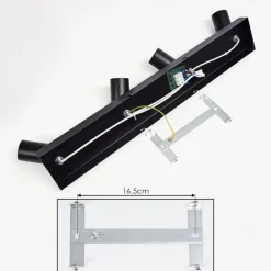 Plafonnier Tulla Noir, 4 Lumieres