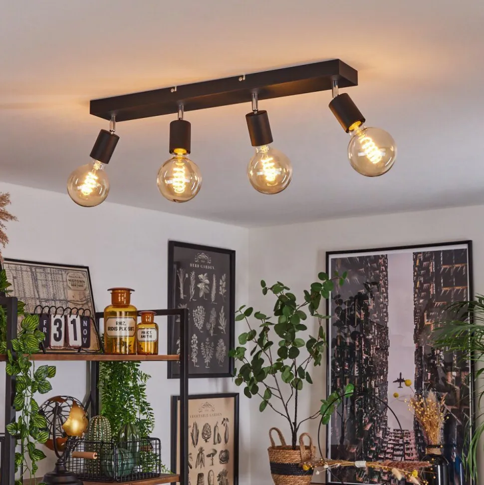Plafonnier Tulla Noir, 4 Lumieres