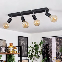 Plafonnier Tulla Noir, 4 Lumieres