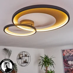Plafonnier Tuzik Led Or, Noir, 1 Lumiere