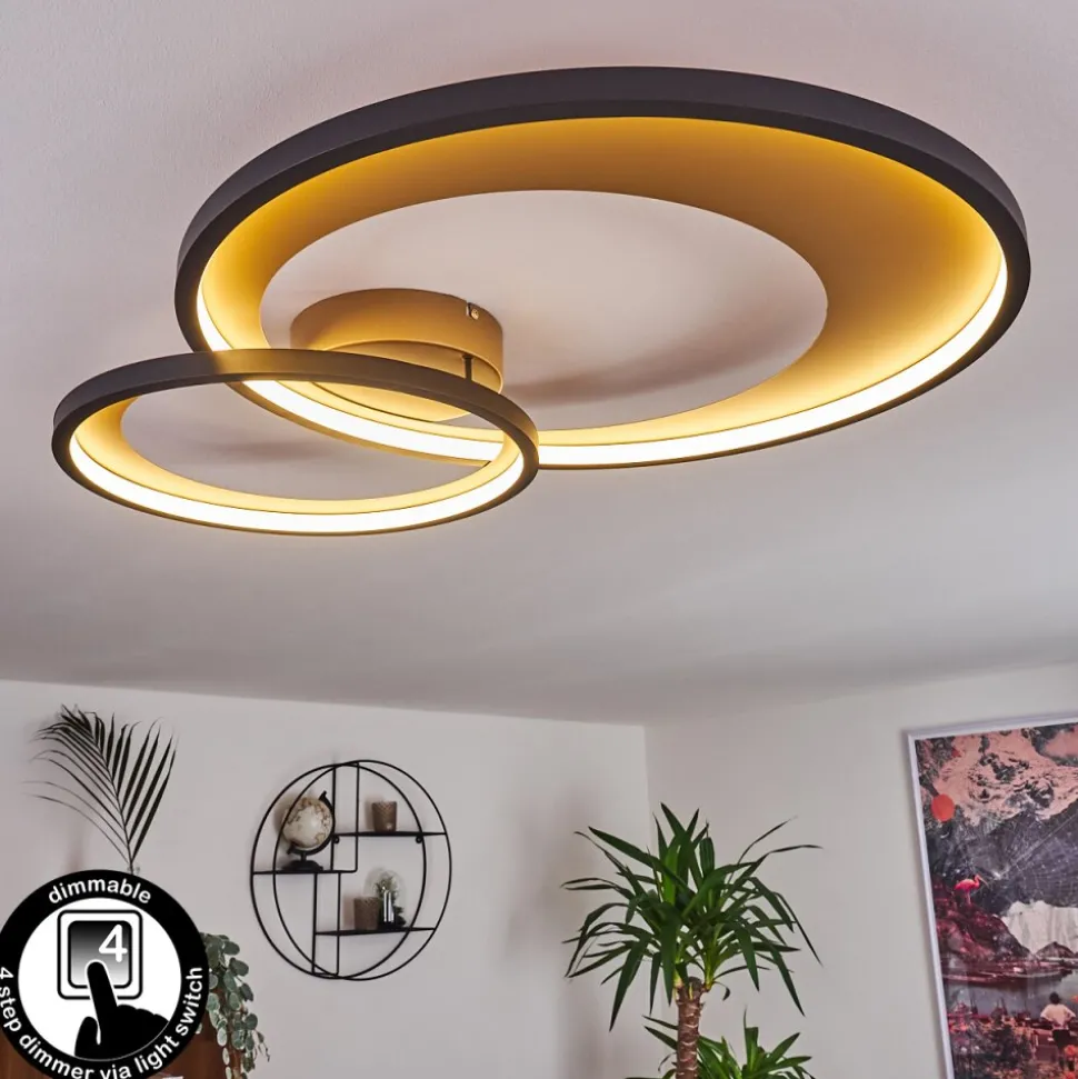 Plafonnier Tuzik Led Or, Noir, 1 Lumiere