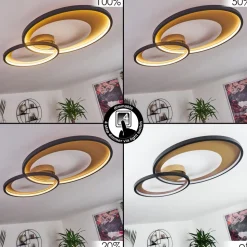 Plafonnier Tuzik Led Or, Noir, 1 Lumiere