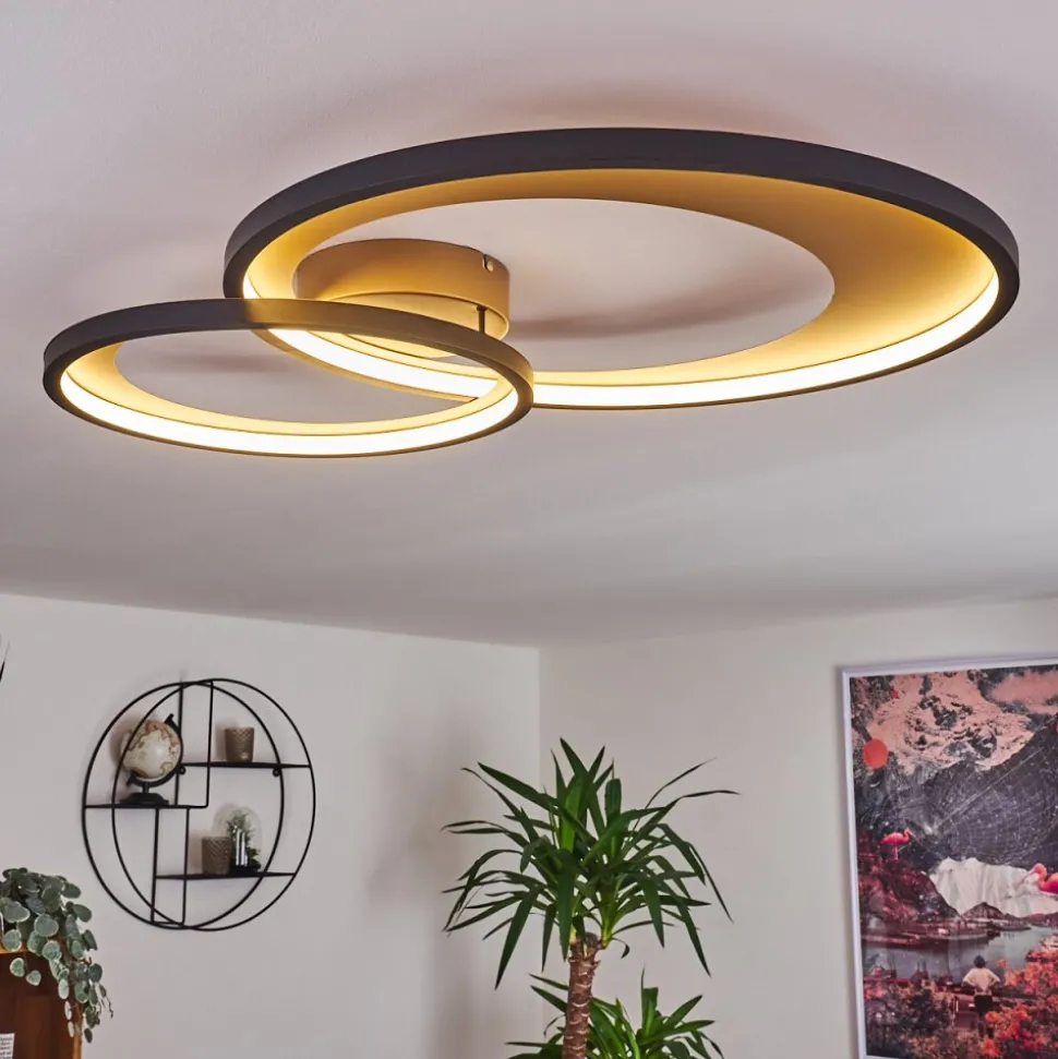 Plafonnier Tuzik Led Or, Noir, 1 Lumiere