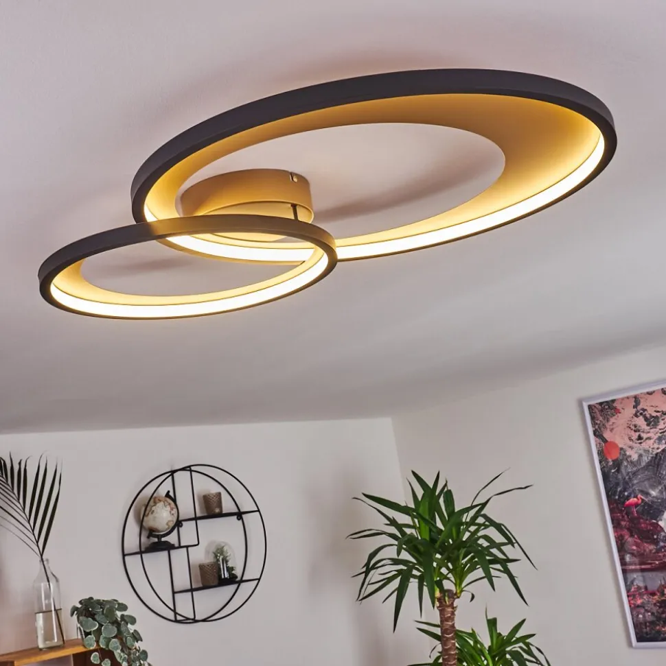 Plafonnier Tuzik Led Or, Noir, 1 Lumiere