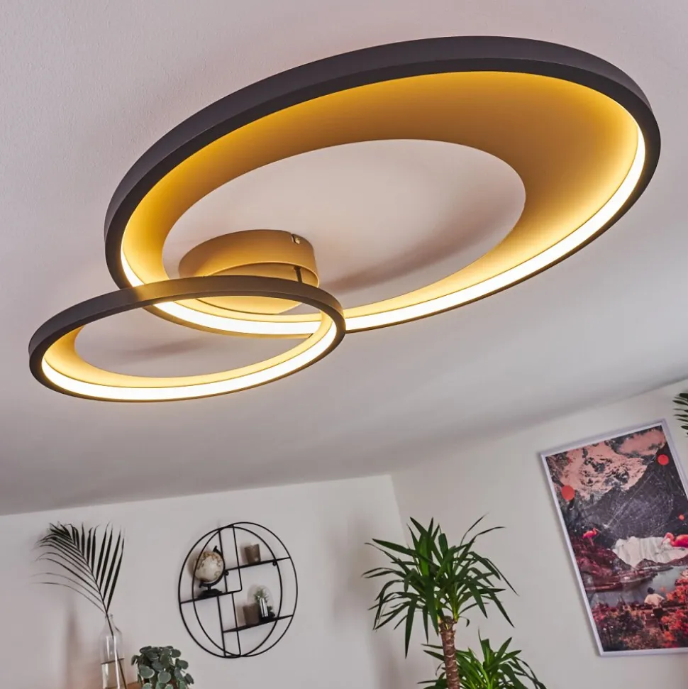 Plafonnier Tuzik Led Or, Noir, 1 Lumiere