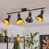Plafonnier Upiano Chrome, Noir, 4 Lumieres