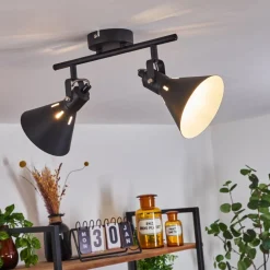 Plafonnier Upiano Noir, 2 Lumieres