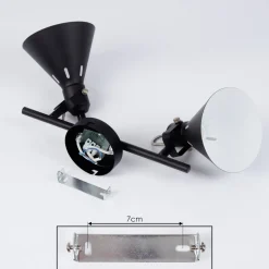 Plafonnier Upiano Noir, 2 Lumieres