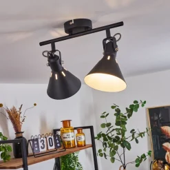 Plafonnier Upiano Noir, 2 Lumieres