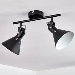 Plafonnier Upiano Noir, 2 Lumieres