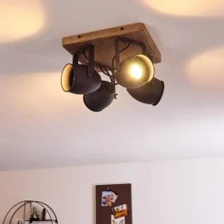 Plafonnier Vanuatu Brun, Noir, 4 Lumieres