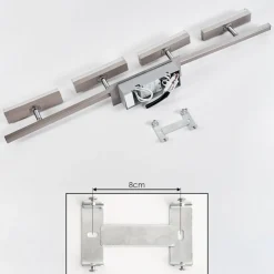 Plafonnier Vehkala Led Chrome, Nickel Mat, 4 Lumieres, Telecommandes, Changeur De Couleurs