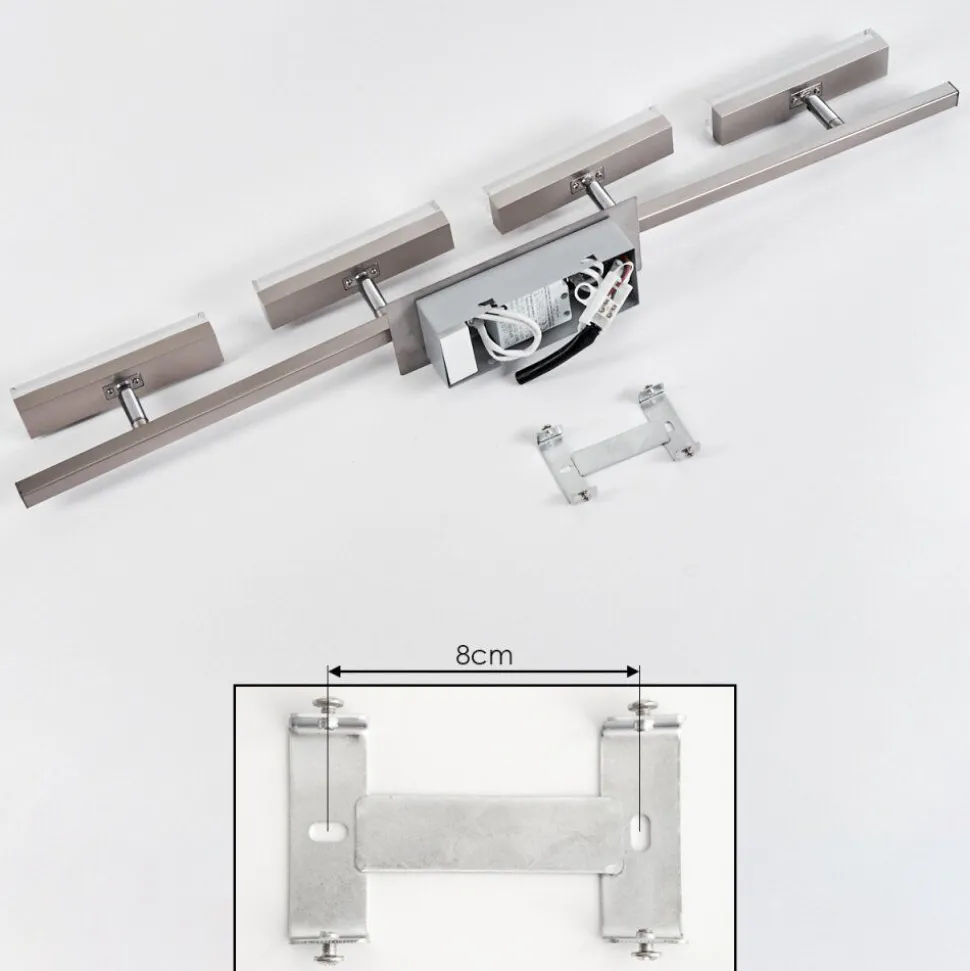 Plafonnier Vehkala Led Chrome, Nickel Mat, 4 Lumieres, Telecommandes, Changeur De Couleurs