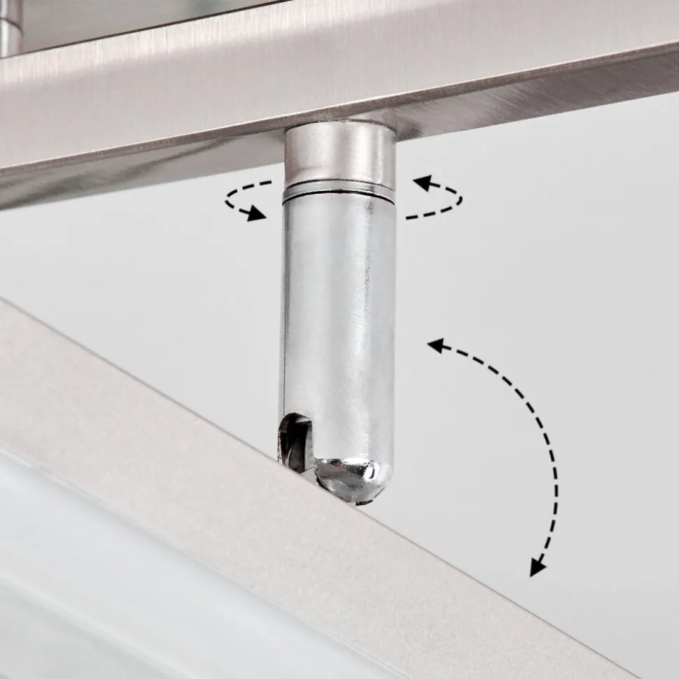Plafonnier Vehkala Led Chrome, Nickel Mat, 4 Lumieres, Telecommandes, Changeur De Couleurs
