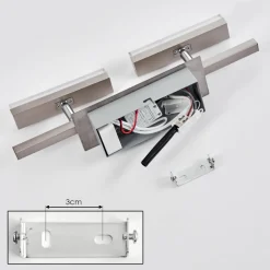 Plafonnier Vehkala Led Chrome, Nickel Mat, 2 Lumieres, Telecommandes, Changeur De Couleurs