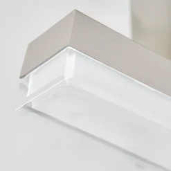 Plafonnier Vehkala Led Chrome, Nickel Mat, 2 Lumieres, Telecommandes, Changeur De Couleurs