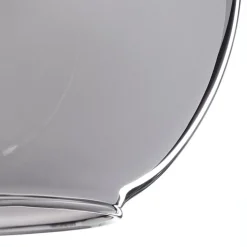 Plafonnier Verre 20 Cm Koyoto Chrome, Fume, 3 Lumieres