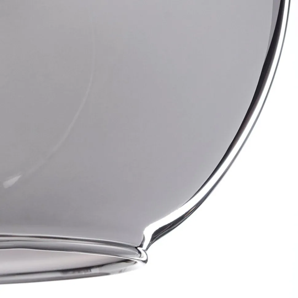 Plafonnier Verre 20 Cm Koyoto Chrome, Fume, 4 Lumieres