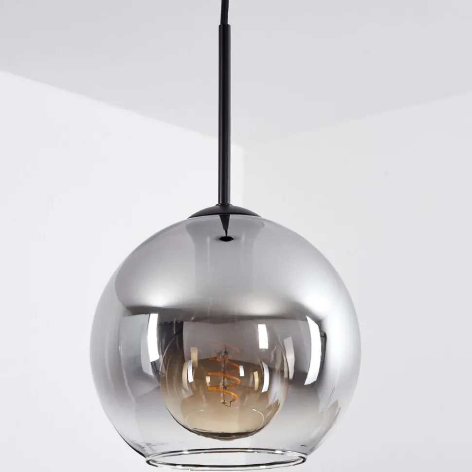 Plafonnier Verre 20 Cm Koyoto Clair, Fume, 1 Lumiere