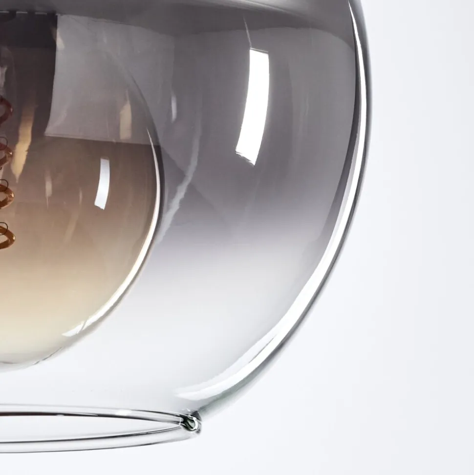 Plafonnier Verre 20 Cm Koyoto Clair, Fume, 4 Lumieres