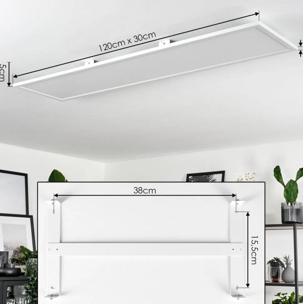 Plafonnier Vex Led Blanc, 1 Lumiere, Telecommandes
