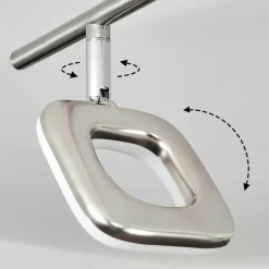 Plafonnier Villenauxe Led Nickel Mat, 6 Lumieres