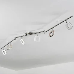 Plafonnier Villenauxe Led Nickel Mat, 6 Lumieres