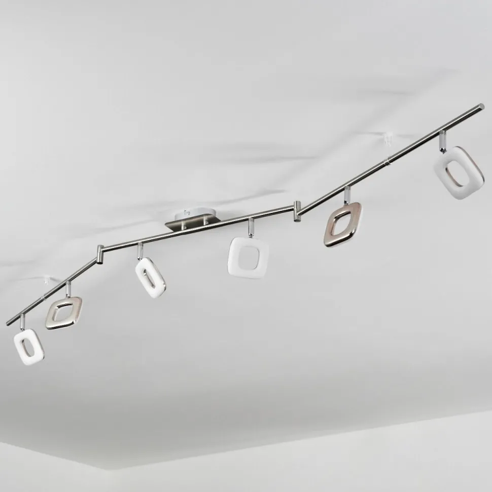 Plafonnier Villenauxe Led Nickel Mat, 6 Lumieres