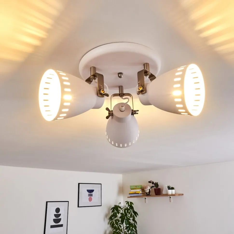 Plafonnier Vlissingen Nickel Mat, Blanc, 3 Lumieres