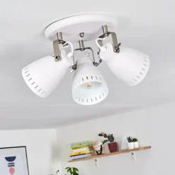 Plafonnier Vlissingen Nickel Mat, Blanc, 3 Lumieres