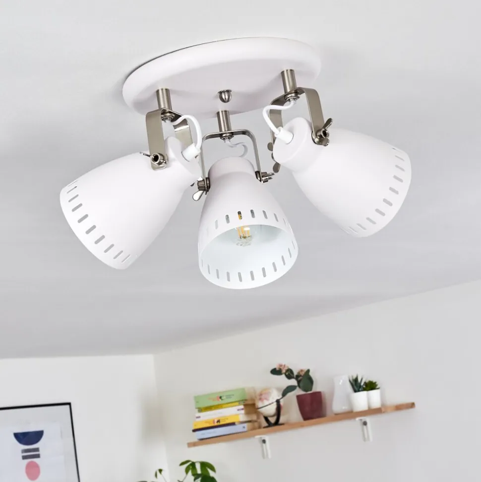 Plafonnier Vlissingen Nickel Mat, Blanc, 3 Lumieres