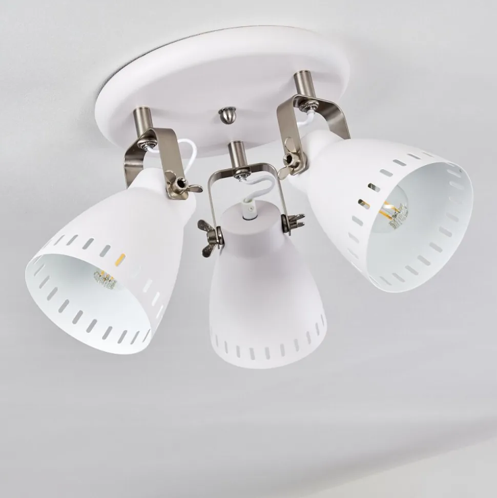 Plafonnier Vlissingen Nickel Mat, Blanc, 3 Lumieres