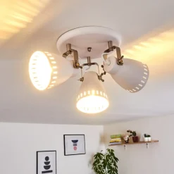 Plafonnier Vlissingen Nickel Mat, Blanc, 3 Lumieres