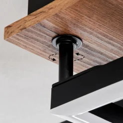 Plafonnier Walschbronn Led Brun, Couleur Bois, Noir, 1 Lumiere