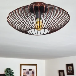 Plafonnier Wemude Cuivre, Noir, 1 Lumiere