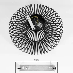 Plafonnier Wemude Noir, 1 Lumiere