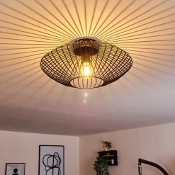 Plafonnier Wemude Noir, 1 Lumiere
