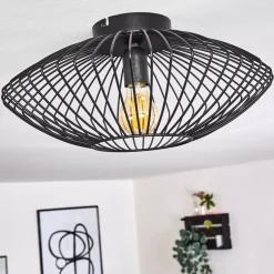 Plafonnier Wemude Noir, 1 Lumiere