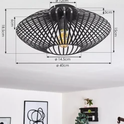 Plafonnier Wemude Noir, 1 Lumiere