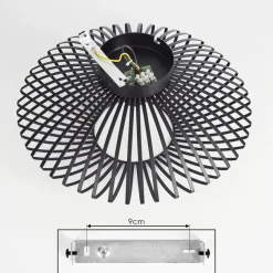 Plafonnier Wemude Noir, 1 Lumiere