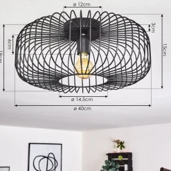 Plafonnier Wemude Noir, 1 Lumiere