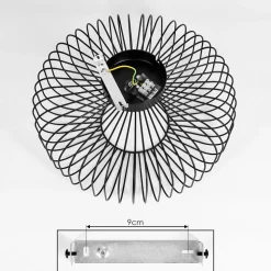 Plafonnier Wemude Noir, 1 Lumiere