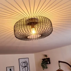 Plafonnier Wemude Noir, 1 Lumiere