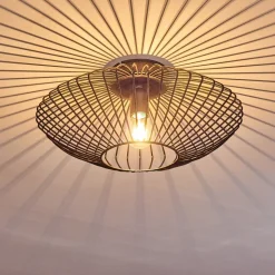 Plafonnier Wemude Noir Dore, 1 Lumiere