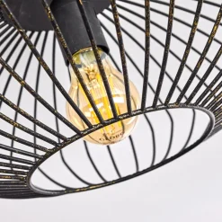 Plafonnier Wemude Noir Dore, 1 Lumiere