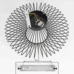 Plafonnier Wemude Noir Dore, 1 Lumiere