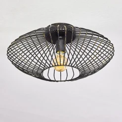 Plafonnier Wemude Noir Dore, 1 Lumiere