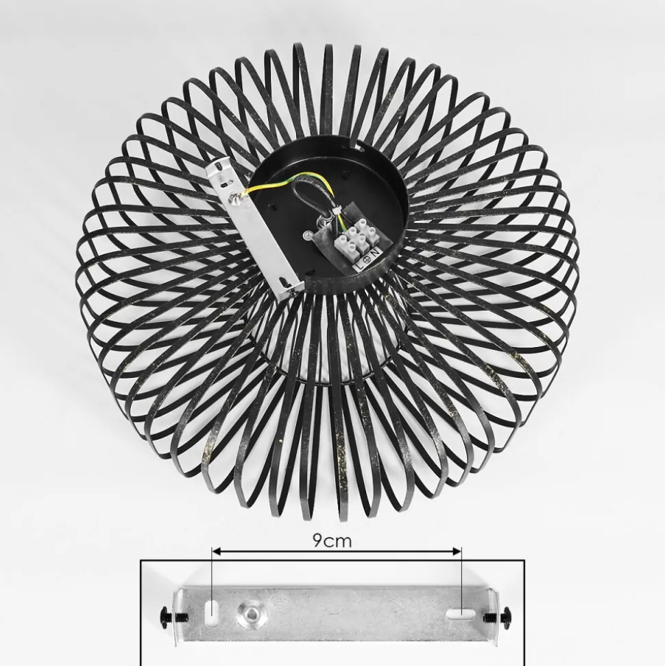 Plafonnier Wemude Noir Dore, 1 Lumiere